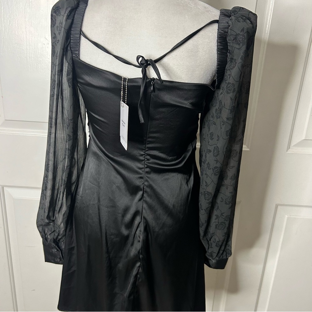 DANIELLE BERNSTEIN Puff-Sleeve Mini Dress (size 6) - Picture 6 of 9